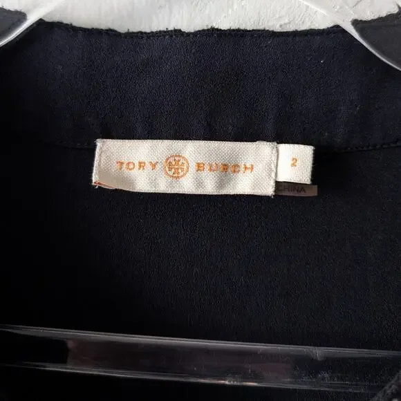 Tory Burch Ariana Tunic Top Blue White Size 2 / XS - Picture 7 of 13